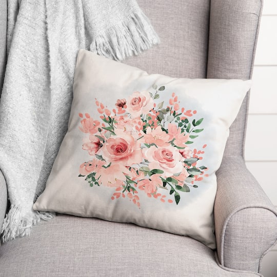 Pink Bouquet Throw Pillow